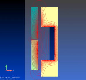 電磁弁の電磁力解析　磁力線図